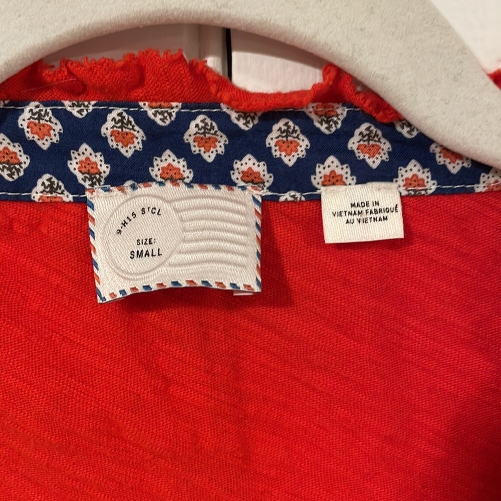 Anthropologie 9-H15 STCL Orange Blouse Size Small - Picture 2 of 5